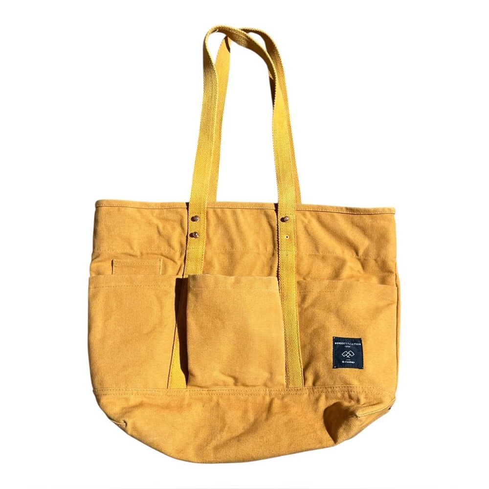IMMODEST COTTON Construction Canvas Tote Bag Mustard Seed Yellow